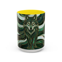 Jade Wolf Stained Glass Style Mug