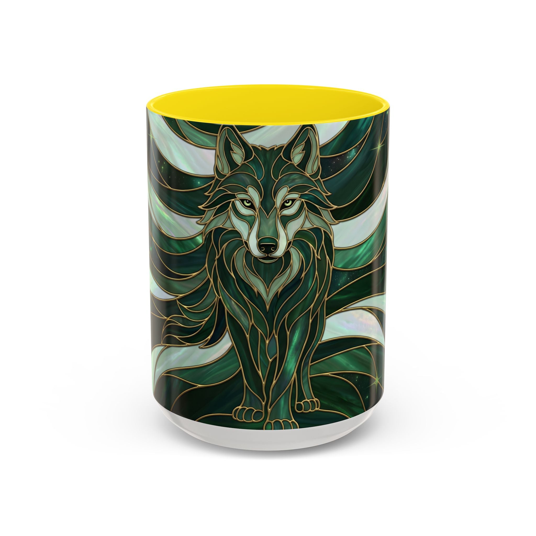 Jade Wolf Stained Glass Style Mug