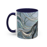 Mystical Blue Wolf Stained Glass Style Mug