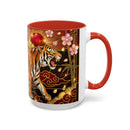 Sakura Tiger Stained Glass Style Mug