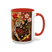 Sakura Tiger Stained Glass Style Mug