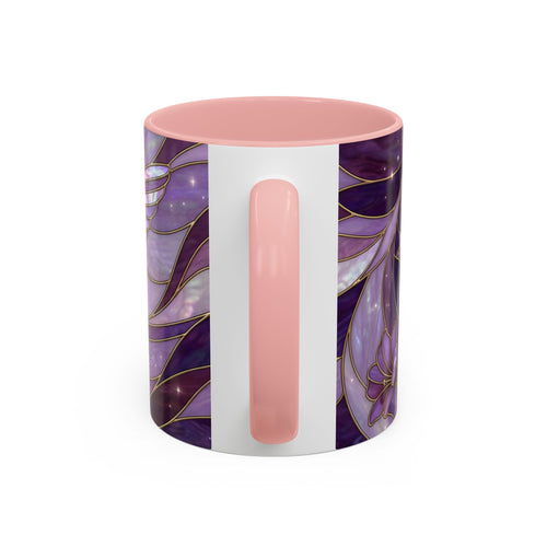 Purple Bloom Hummingbird Stained Glass Style Mug