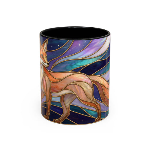 Aurora Fox Stained Glass Style Mug