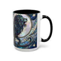 Sapphire Lion Stained Glass Style Mug