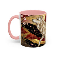 Sakura Wolf Stained Glass Style Mug