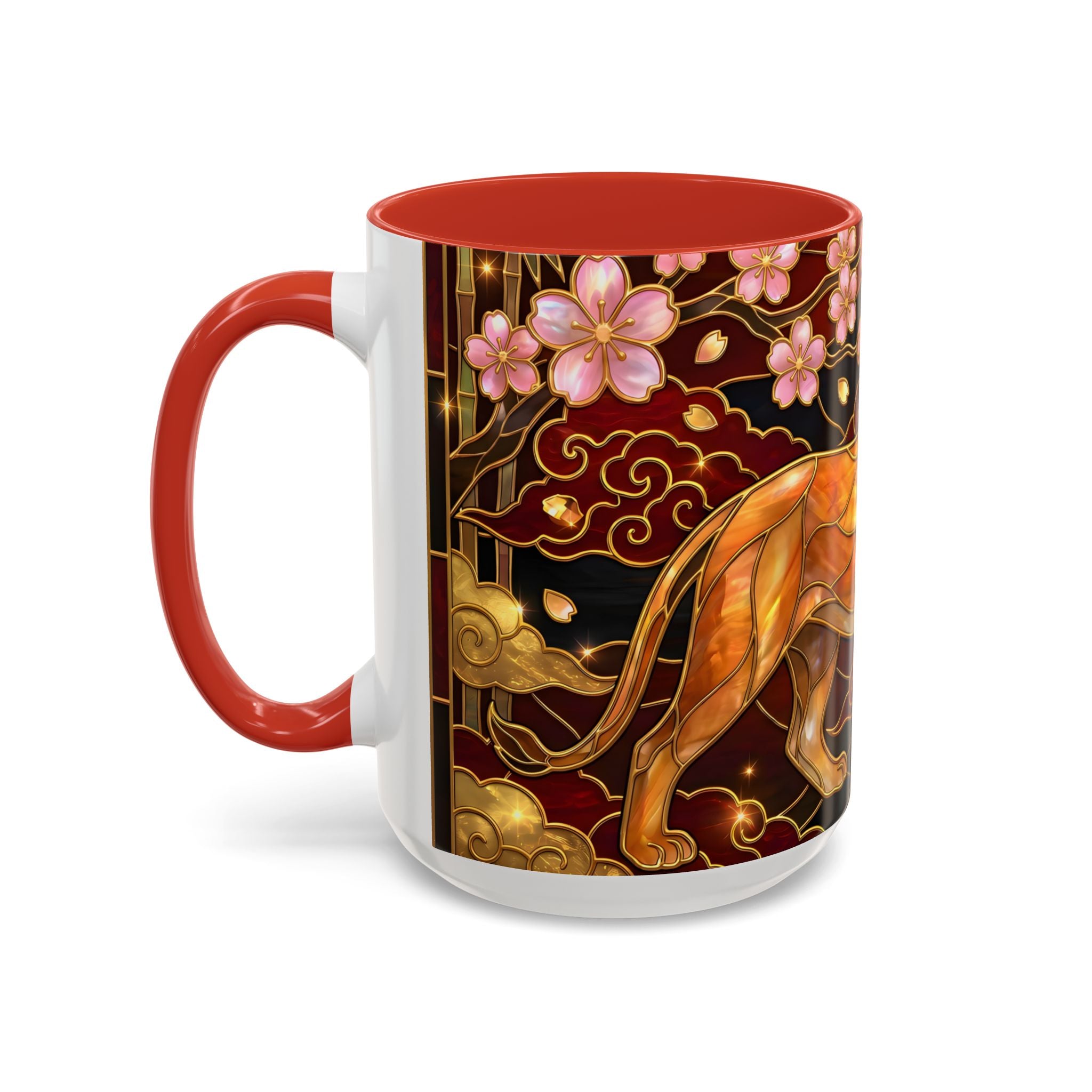 Sakura Lion Stained Glass Style Mug