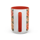 Custom Pet Photo Floral Stained Glass Style Mug
