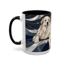 Navy Glow Great Pyrenees Stained Glass Style Mug
