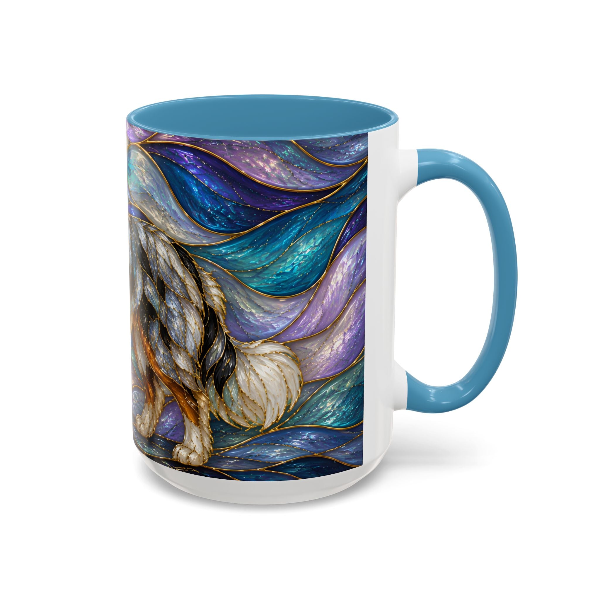Celestial Australian Shepherd Stained Glass Style Mug