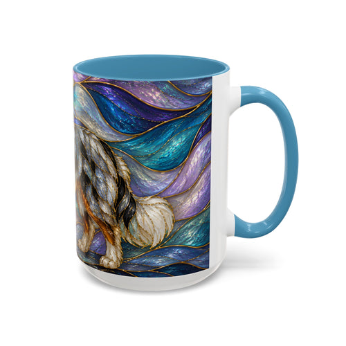 Celestial Australian Shepherd Stained Glass Style Mug