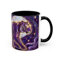 Celestial Purple Tiger Stained Glass Style Mug