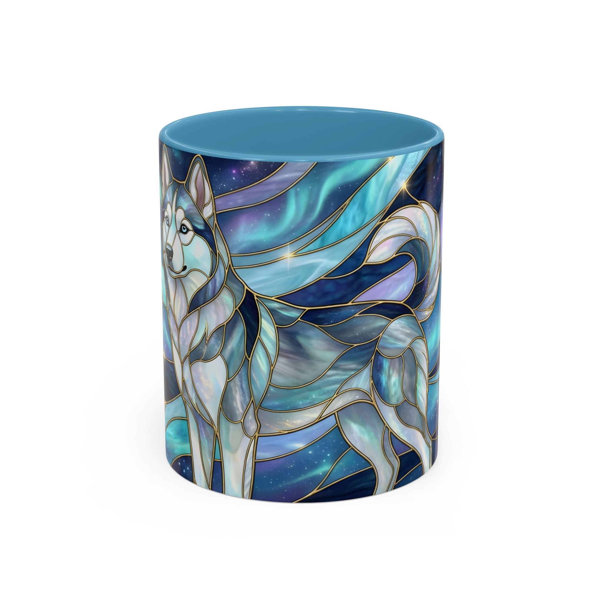 Aurora Husky Stained Glass Style Mug