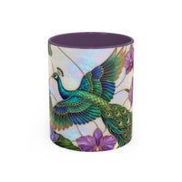 Flying Peacock Stained Glass Style Mug