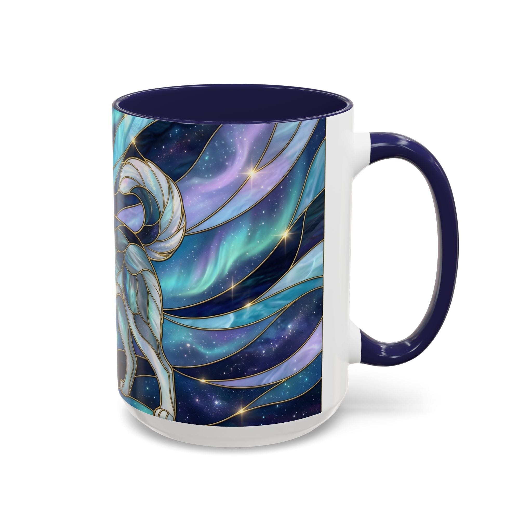 Aurora Husky Stained Glass Style Mug