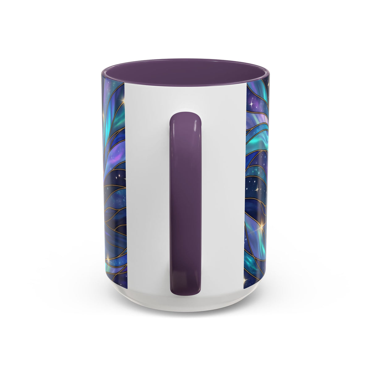 Moonlit Lake Wolf Stained Glass Style Mug