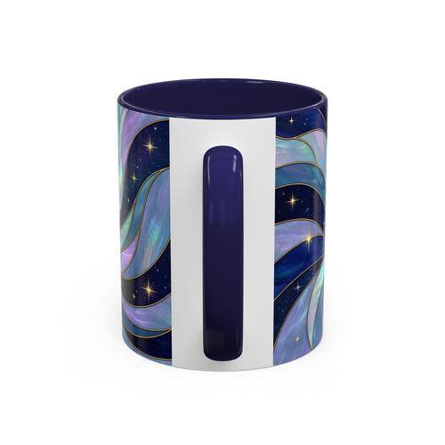 Blue Glow Hummingbird Stained Glass Style Mug