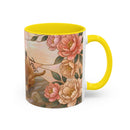 Custom Pet Photo Floral Stained Glass Style Mug
