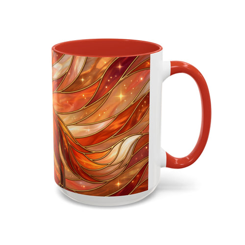 Orange Glow Fox Stained Glass Style Mug