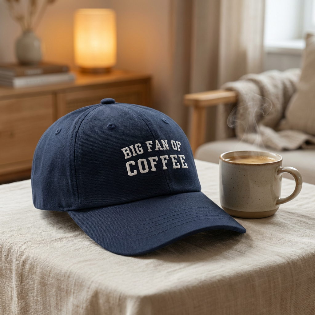 Big Fan of Coffee Embroidered Dad Cap