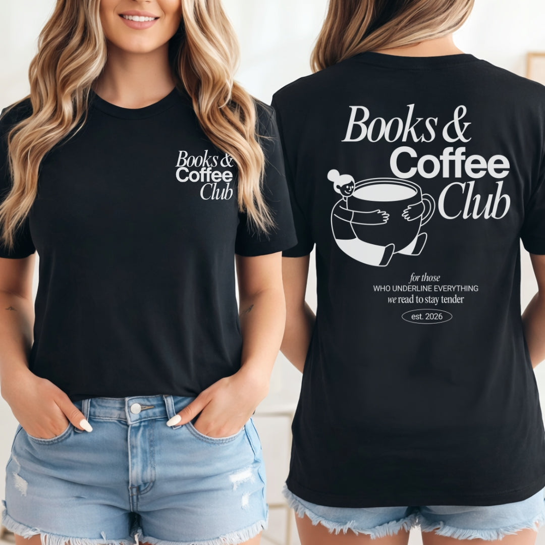 Books & Coffee Club Personalisable Premium T-Shirt