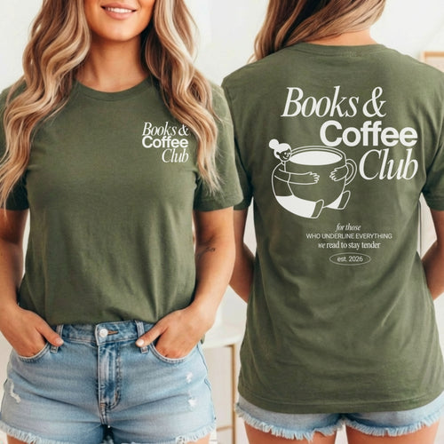 Books & Coffee Club Personalisable Premium T-Shirt