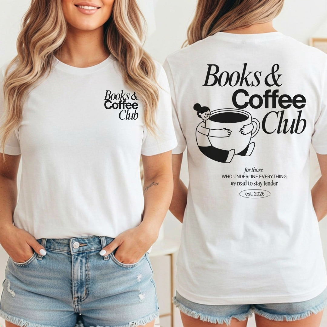 Books & Coffee Club Personalisable Premium T-Shirt
