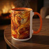 Wildfire Lion Stained Glass Mug