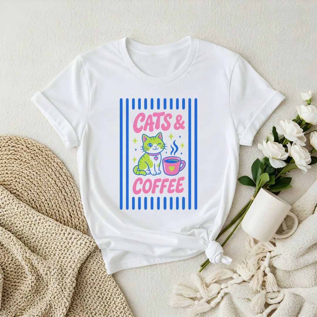 Cats & Coffee Premium Tshirt