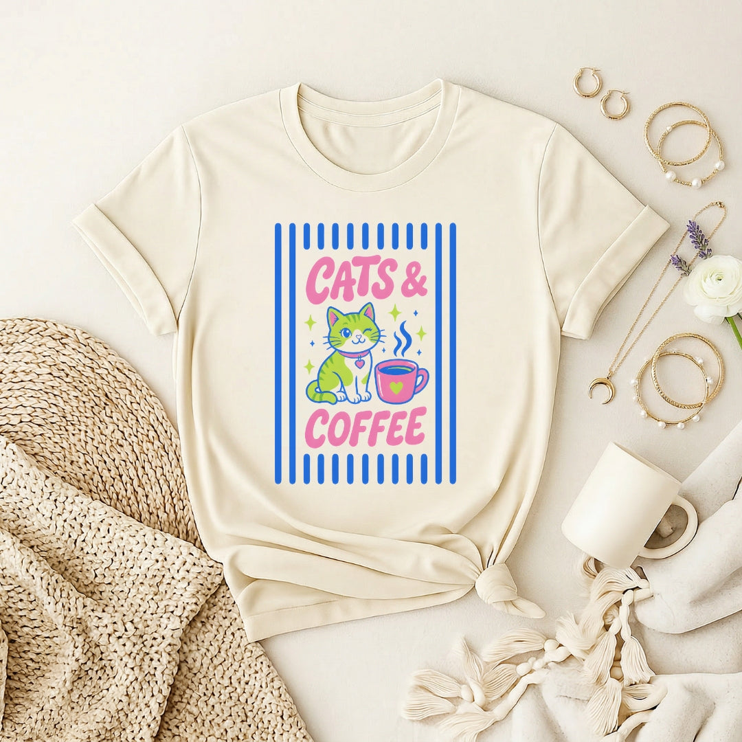 Cats & Coffee Premium Tshirt