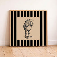 Vintage Caffeinated Toad Square Poster