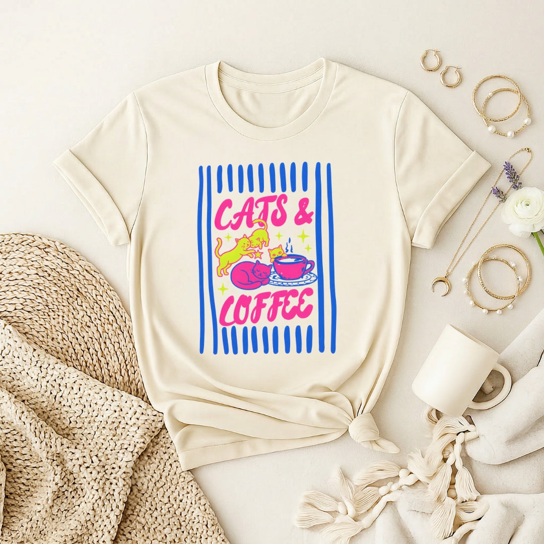 Cats & Coffee Chaos Premium Tshirt