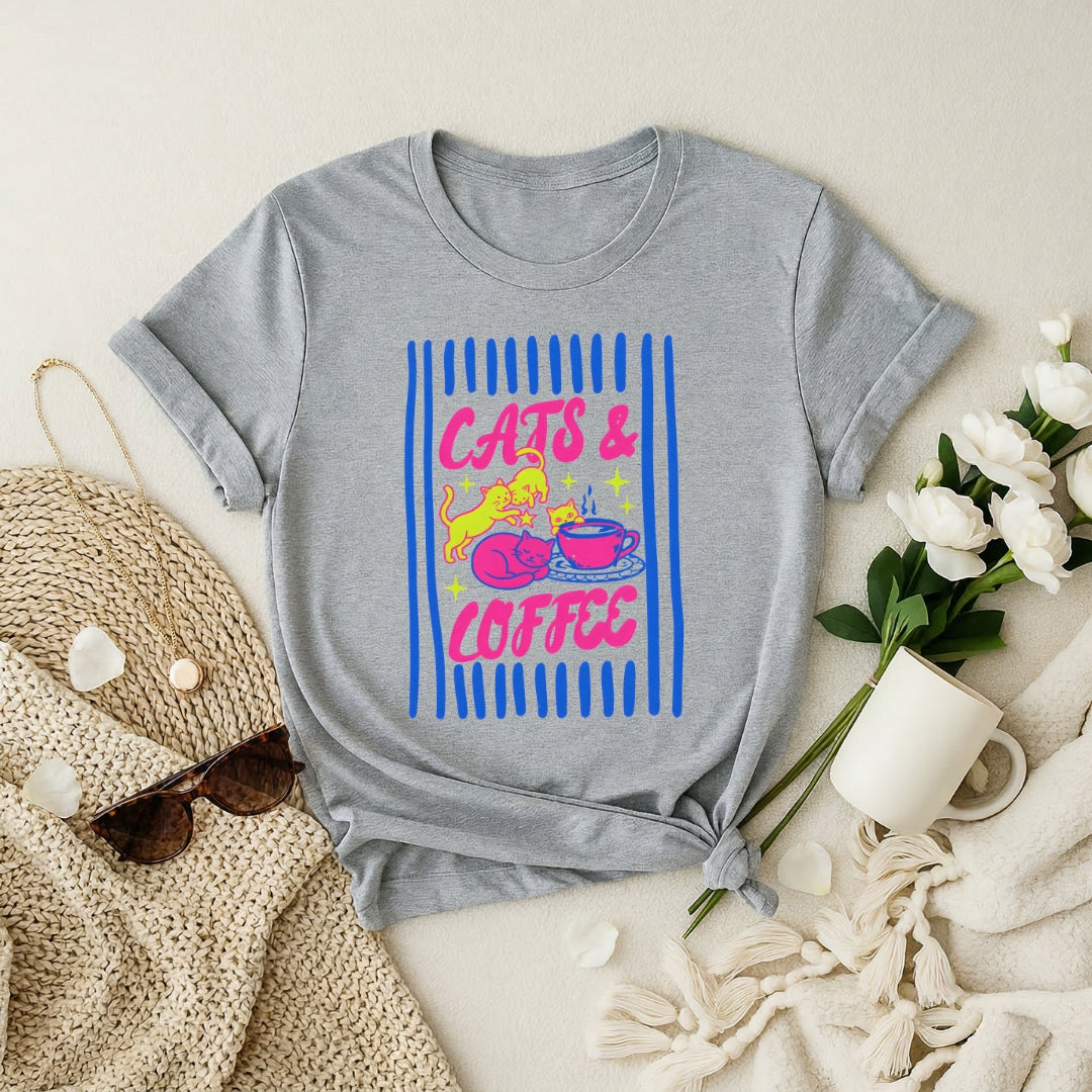 Cats & Coffee Chaos Premium Tshirt