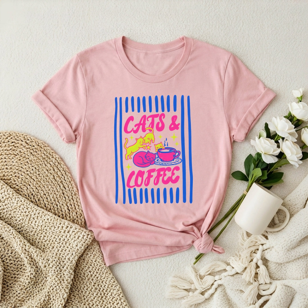 Cats & Coffee Chaos Premium Tshirt