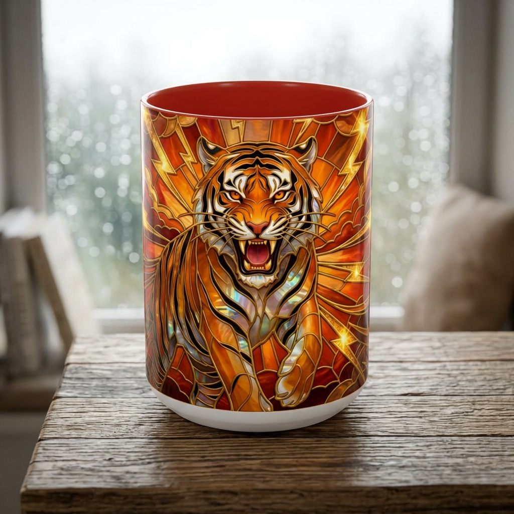 Thunder Tiger Stained Glass Style Mug