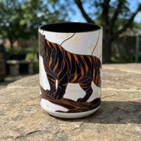 Midnight Tiger Stained Glass Style Mug