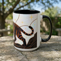Midnight Tiger Stained Glass Style Mug