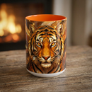 Amber Tiger Stained Glass Style Mug