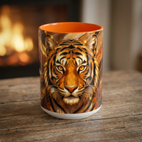 Amber Tiger Stained Glass Style Mug