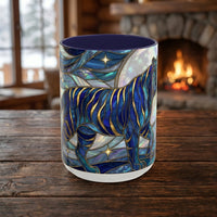 Sapphire Tiger Stained Glass Style Mug