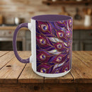Purple Peacock Stained Glass Style Mug