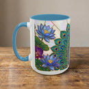Floral Peacock Stained Glass Style Mug