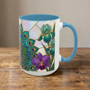 Floral Peacock Stained Glass Style Mug