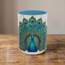 Floral Peacock Stained Glass Style Mug