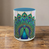 Floral Peacock Stained Glass Style Mug