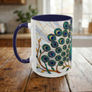 Classic Peacock Stained Glass Style Mug