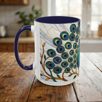 Classic Peacock Stained Glass Style Mug