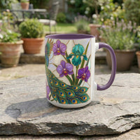 Flying Peacock Stained Glass Style Mug