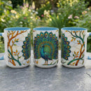 Elegant Peacock Stained Glass Style Mug