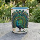 Elegant Peacock Stained Glass Style Mug