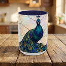 Minimal Peacock Stained Glass Style Mug